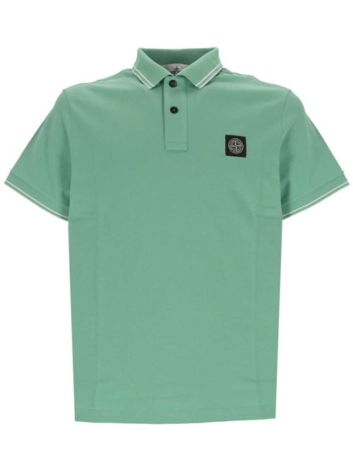 Light green stretch-cotton piqué polo Stone Island | 80152SC18V0052